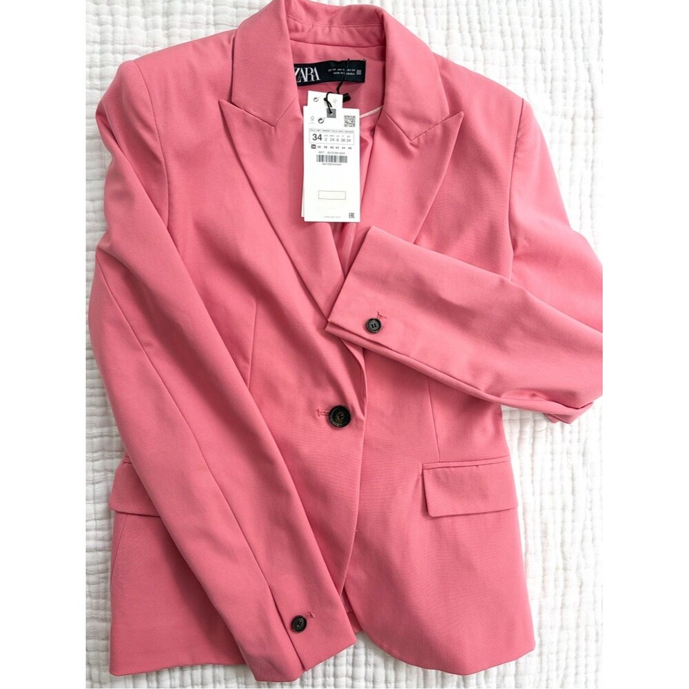 Zara Pink Single Barbiecore Tailored Blazer NWT Size 2